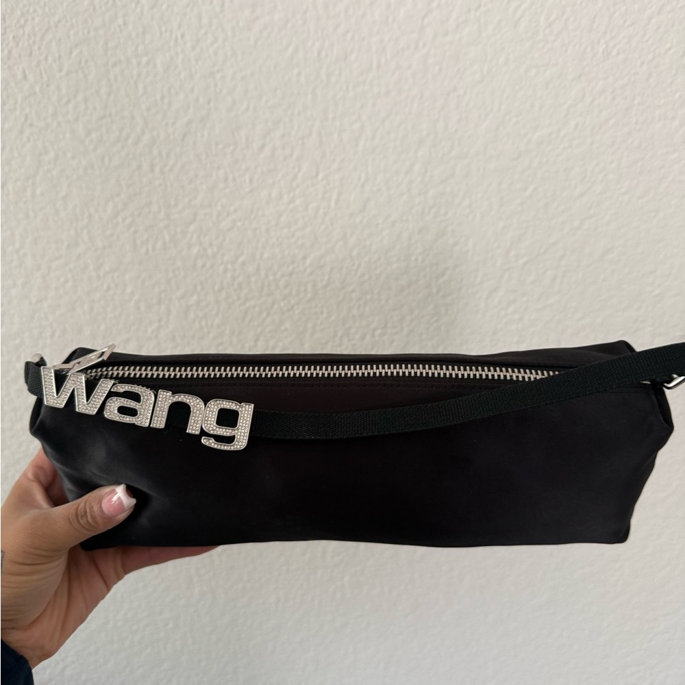 Alexander Wang Black Crystal 'Wang' Logo Belt Bag